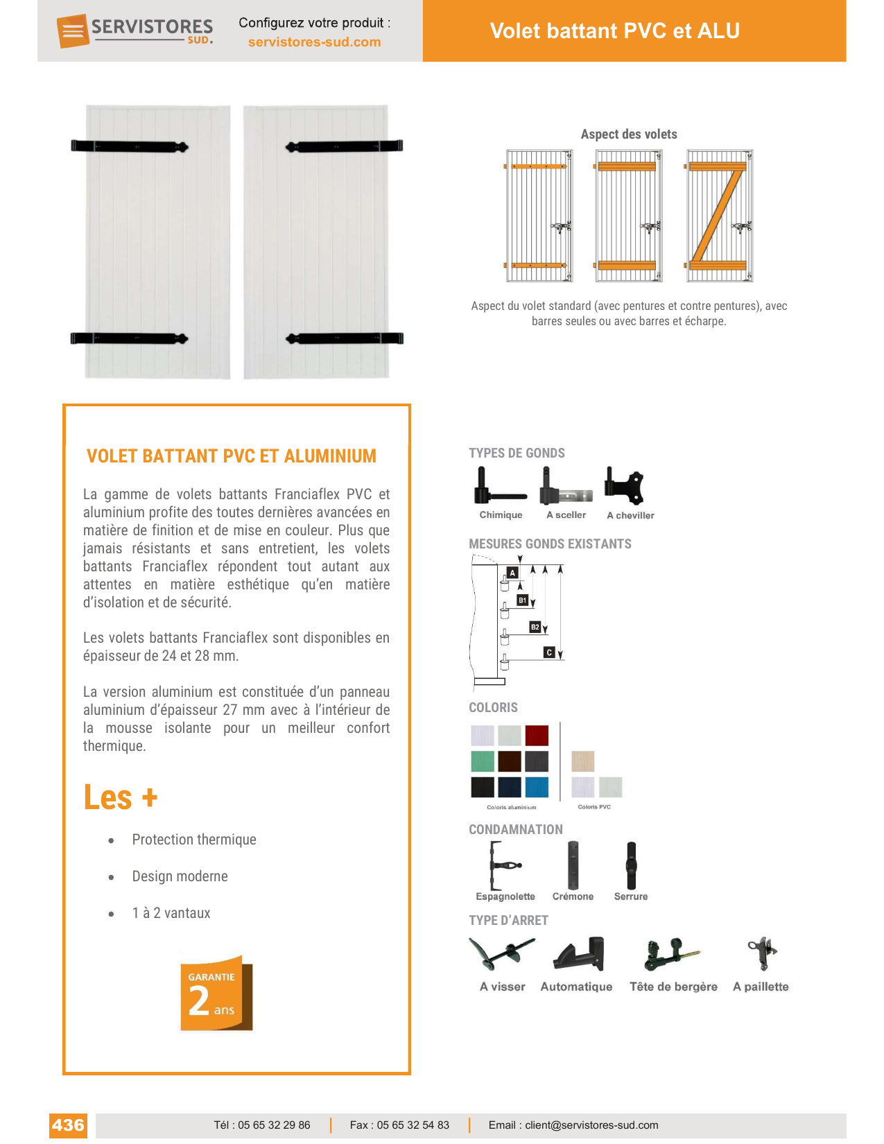 Documentation explicative volet battant PVC et aluminium - page 436